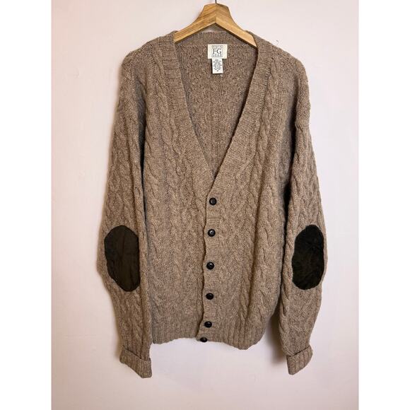 Vintage Field Gear 100% Wool Men’s Brown Cardigan Sz M - Picture 1 of 6